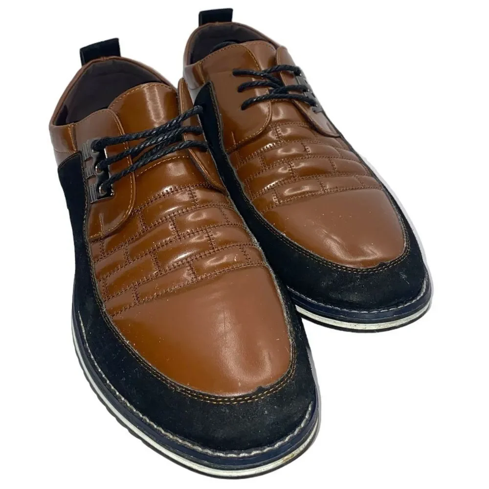 GATSBY Men’s Sz 15 AA Black Suede Brown Leather Oxford Orthopedic Loafer Shoes